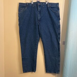 Wrangler 5 Star Premium Denim Men's‎ Regular Fit Blue Jeans 48 x 30